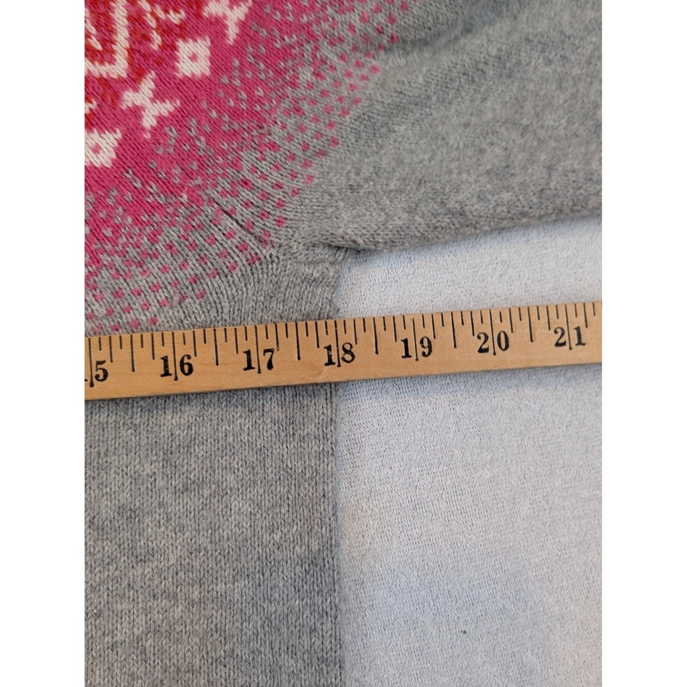 Gap Womens Gray Pink Fair Isle Angora Blend Knit Pullover Sweater Size Medium - Picture 6 of 11